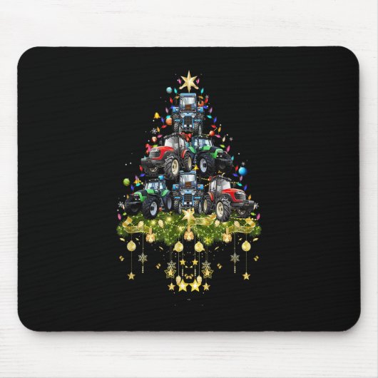 Traktor Weihnachtsbaum Lights Holiday Traktor Xmas Mousepad (Vorne)