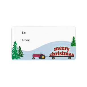 Traktor-Weihnachtsgeschenk-Aufkleber Adressaufkleber