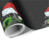 Traktor Weihnachtsmannmütze Weihnachten Bauer Fami Geschenkpapier (Rolleneckpunkt)