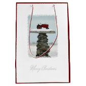 Traktor-Weihnachtsmittlere Geschenk-Tasche Mittlere Geschenktüte (Vorderseite)