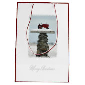 Traktor-Weihnachtsmittlere Geschenk-Tasche Mittlere Geschenktüte (Rückseite)