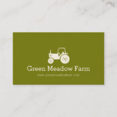 Traktor, weiß, grün, moderne Visitenkarte (Vorderseite)