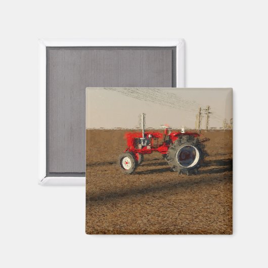 Traktor y tierras de labranza magnet (Vorderseite/Rückseite)