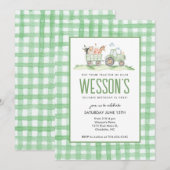 Traktor zum Geburtstag, Bauernhof zum Geburtstag Einladung (Vorne/Hinten)