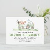 Traktor zum Geburtstag, Bauernhof zum Geburtstag Einladung (Stehend Vorderseite)