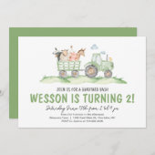Traktor zum Geburtstag, Bauernhof zum Geburtstag Einladung (Vorne/Hinten)
