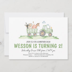 Traktor zum Geburtstag, Bauernhof zum Geburtstag Einladung