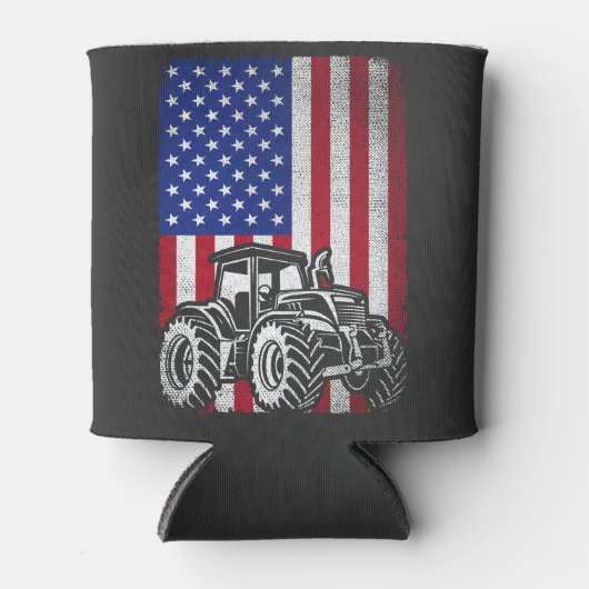 Traktoren Bauer American Flag Patriotic Farm Dosenkühler (Vorderseite)