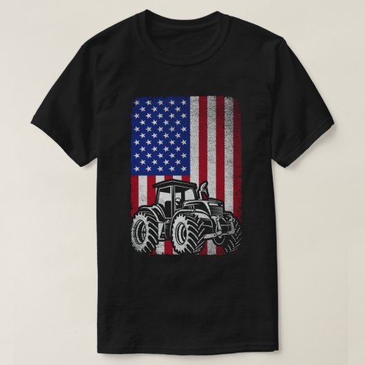 Traktoren Bauer American Flag Patriotic Farm T-Shirt (Design vorne)