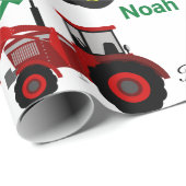 Traktoren Loader hinzufügen Junge's Name Age Birth Geschenkpapier (Rolleneckpunkt)