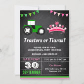 Traktoren oder Party zur Aufdeckung der Geschlecht Einladung (Vorderseite)