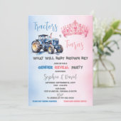 Traktoren oder Party zur Aufdeckung der Geschlecht Einladung (Stehend Vorderseite)