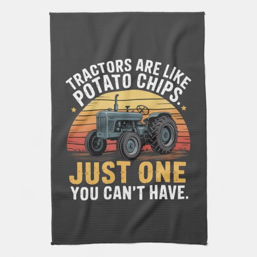Traktoren sind wie Kartoffelchips Geschirrtuch (Vertikal)
