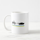 Traktoren über Panzer Ukraine Kaffeetasse (Links)