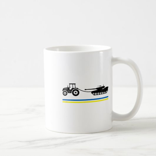 Traktoren über Panzer Ukraine Kaffeetasse (Rechts)