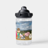 Traktorentiere tragen den Namen des Kindes Niedlic Trinkflasche (Rückseite)