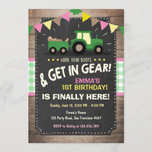 Traktorgeburtstagseinladung Bauernhof-Party Einladung