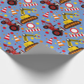 Traktorplanierraupen-Bau-Tupfen Geschenkpapier (Ecke)