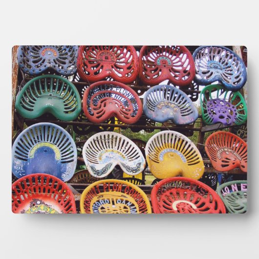 Traktorsitze auf der Traktorshow Fotoplatte (Vorderseite)