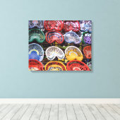 Traktorsitze auf der Traktorshow Leinwanddruck (Insitu (Holzboden))