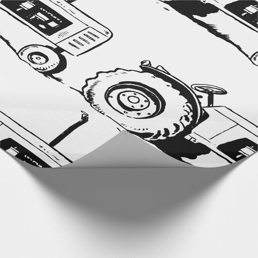 Traktorskizze Geschenkpapier