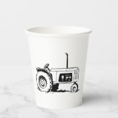 Traktorskizze Pappbecher (Vorderseite)