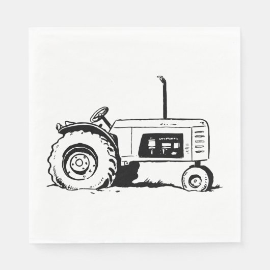 Traktorskizze Serviette (Vorderseite)