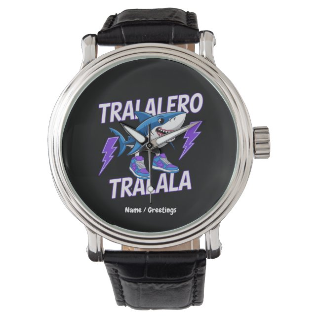 Tralalero Tralala Bootleg Funny Shark Meme Graphic Armbanduhr (Vorderseite)