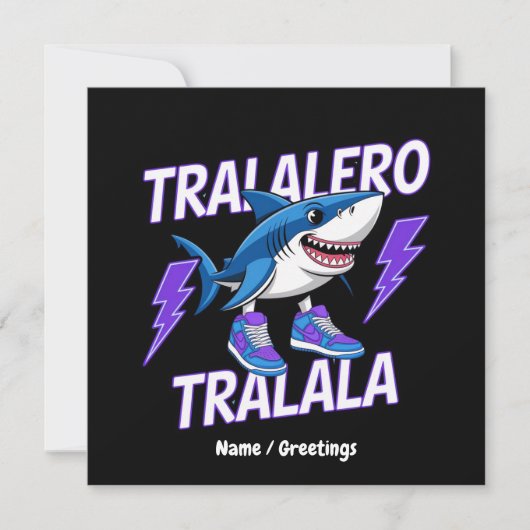 Tralalero Tralala Bootleg Funny Shark Meme Graphic Einladung (Vorderseite)