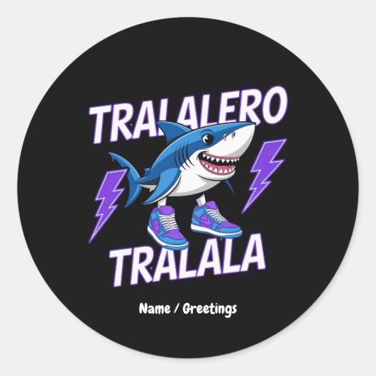 Tralalero Tralala Bootleg Funny Shark Meme Graphic Runder Aufkleber (Vorderseite)