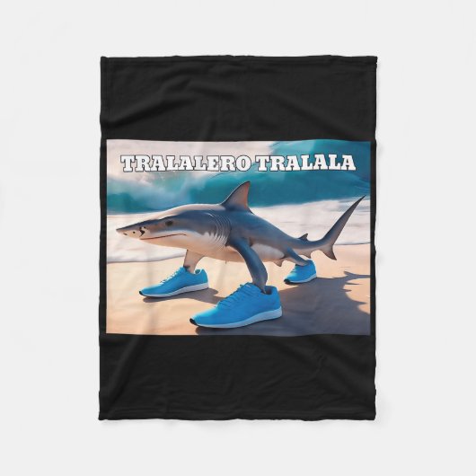 Tralalero Tralala Funny Shark Meme Fleecedecke (Vorderseite)