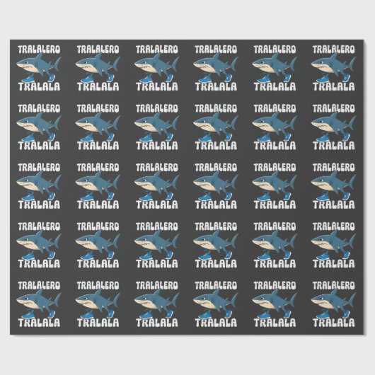 Tralalero Tralala Funny Shark Meme Geschenkpapier (Flach)