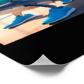 Tralalero Tralala Funny Shark Meme Poster (Ecke)