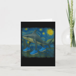 Tralalero Tralala Funny Shark Van Gogh Starry Nigh Karte