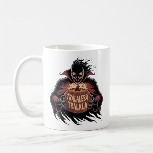 Tralalero Tralala Vampire Pumpkin Halloween Kaffeetasse (Links)
