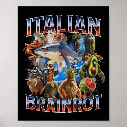 Tralalero Tralalala Funny Italian Brainrot Meme Bo Poster (Vorne)