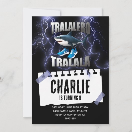 Tralalero tralalala laden einladung (Vorderseite)