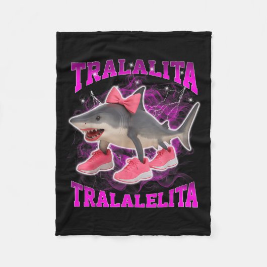 Tralalita Tralalelita Funny Italian Brainrot Hallo Fleecedecke (Vorderseite)