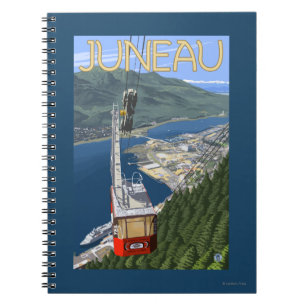 Tram über Juneau, Alaska Vintages Reise-Plakat Notizblock