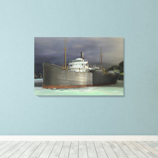 Tramp Steamer Kunst Leinwanddruck (Insitu (Holzboden))