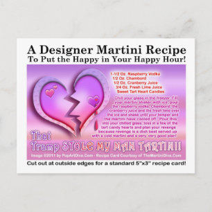 Tramp Stole My Man Tartini Valentine Martini-Karte Feiertagspostkarte
