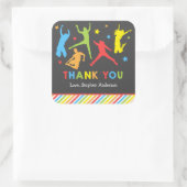 Trampolin-Aufkleber / Hüpfkleber Quadratischer Aufkleber (Tasche)