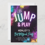 Trampolin Bat Mitzvah Party Einladung<br><div class="desc">Neon Jump Bat Mitzvah Party Einladung Bereit,  von Ihnen personalisiert zu sein!</div>