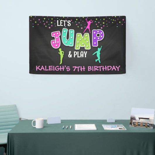 Trampolin Birthday Banner - Mädchen (Messeveranstaltung)