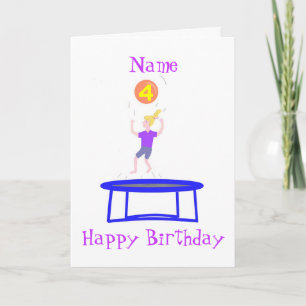 Trampolin Card für Mädchen, Name hinzufügen. Karte