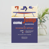 Trampolin Geburtstagsfeier Einladung (Stehend Vorderseite)