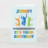 Trampolin Geburtstagsfeier Karte (Vorderseite)