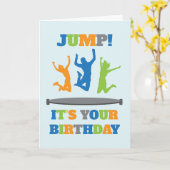 Trampolin Geburtstagsfeier Karte (Gelbe Blume)