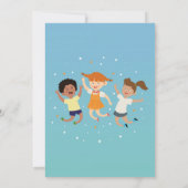 Trampolin Geburtstagsparty Blue Bounce Jump Einladung (Rückseite)