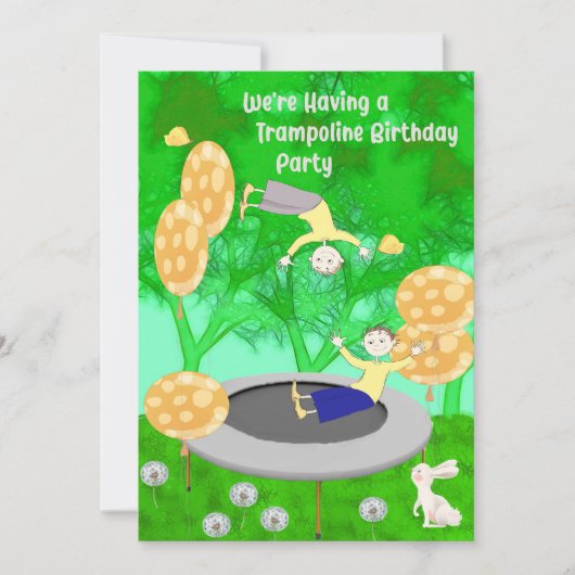 Trampolin Geburtstagsparty für Twin Boys Einladung (Vorderseite)